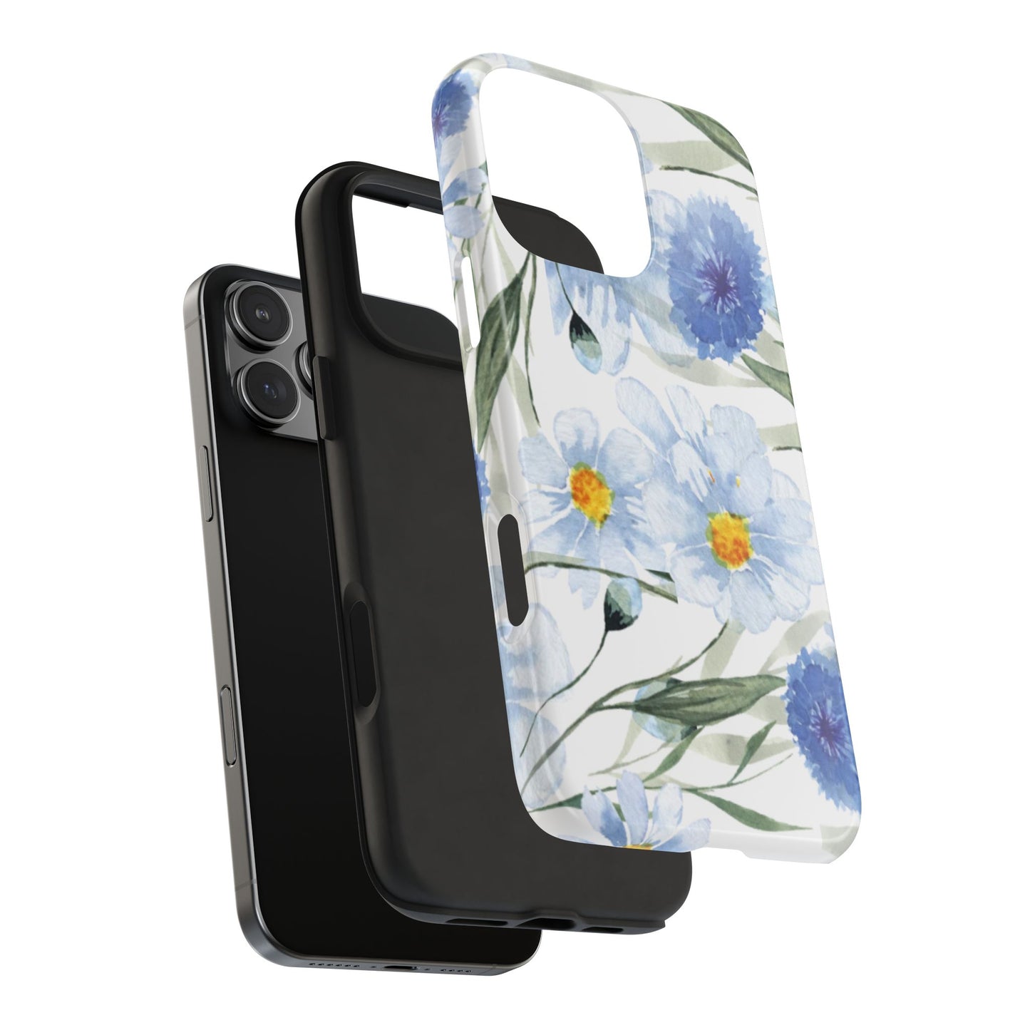 Blue Floral Tough Phone Cases
