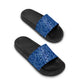 Floral Blue Slides — Women's Garden Print Slide Sandals