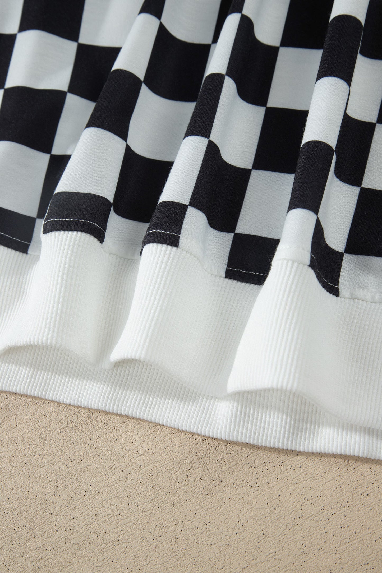 Checker Colorblock Mock Neck Top & Short Set