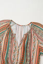 Floral Boho Buttoned V-Neck Ruffle Tiered Dress