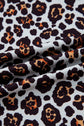 Leopard Floral Patchwork Ribbed Puff Sleeve Top