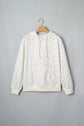 Floral Drop Shoulder Kangaroo Pocket Drawstring Hoodie