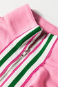 Stripe Contrast Collared Patchwork Sweatshirt