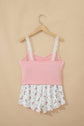 Floral Ribbed Crop Top & Shorts Lounge Set