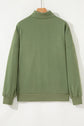 Stripe Contrast Collared Patchwork Sweatshirt