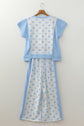 Polka Dot Patchwork Top & Wide Leg Pants Set