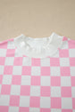 Checker Colorblock Mock Neck Top & Short Set