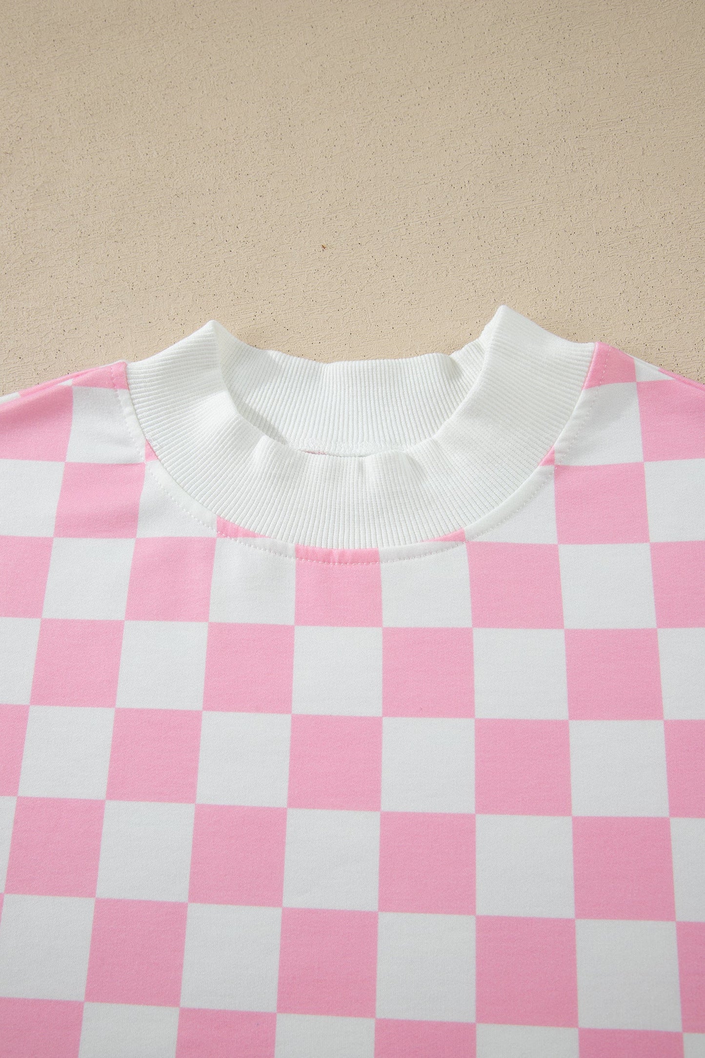 Checker Colorblock Mock Neck Top & Short Set