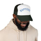Baptized Foam Trucker Hat — Navy Christian Faith Baseball Cap