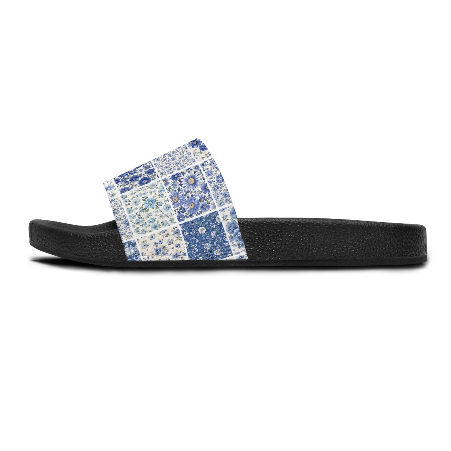 Blue Mosaic Tile Slide Sandals — Women's Pool & Casual Beach Slides