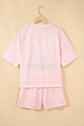 Polka Dot Loose Tee & Drawstring Shorts Set