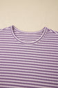 Stripe Textured Knit Top & Short Set