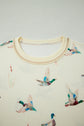 Mallard Duck Oversized Tee & Elastic Shorts Set