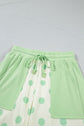 Polka Dot Patchwork Top & Wide Leg Pants Set