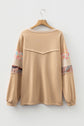 Plus Size Floral Patchwork Reverse Seam Top