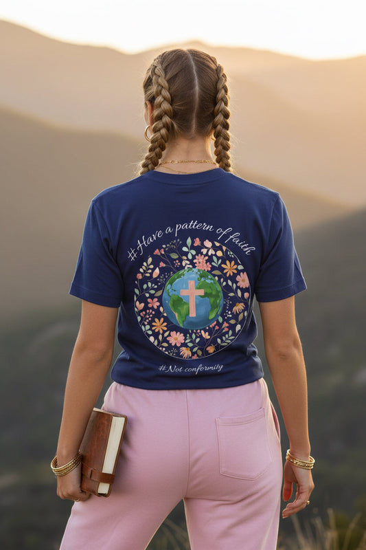 Dark Blue- It’s Just Earth, Chill Out, Romans 12:2  Jersey Short Sleeve Tee