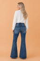 Acid Wash Denim High Waist Flare Jeans
