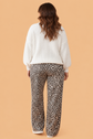 Plus Size Leopard Side Stripe Wide Leg Pants