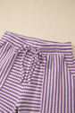 Stripe Textured Knit Top & Short Set