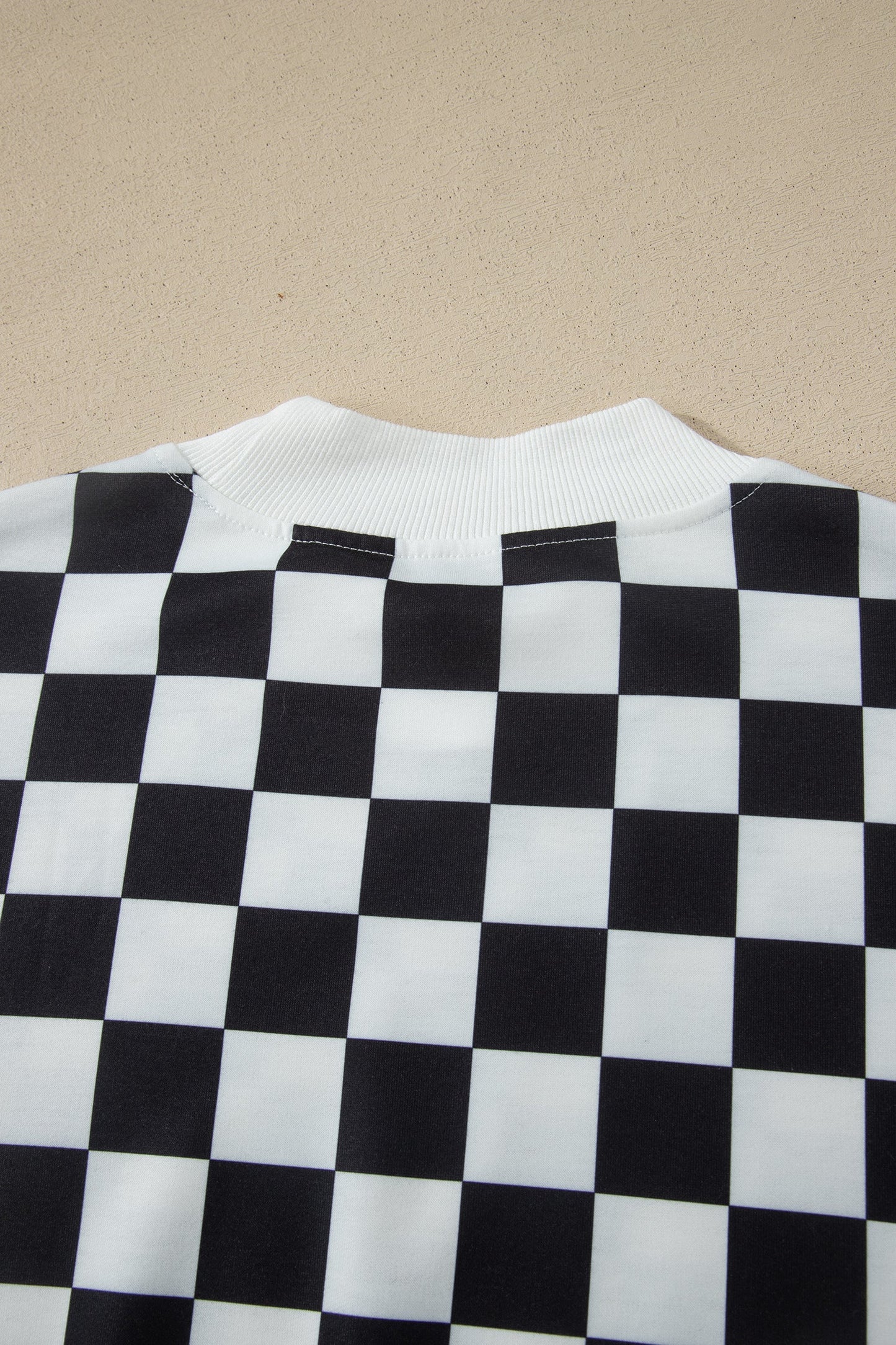 Checker Colorblock Mock Neck Top & Short Set