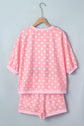 Polka Dot Oversized Top & Drawstring Shorts Set