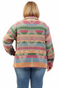 Pink Plus Size Aztec Printed Flap Pocket Shacket