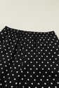 Polka Dot Elastic Waist Lace Hem Pants