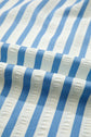 Stripe Collared V-Neck 3/4 Sleeve Blouse