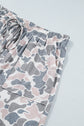 Plus Size Camo Patch Pocket Drawstring Cropped Pants
