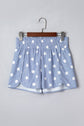 Polka Dot Shirred High Waist Shorts
