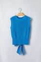 Polka Dot Bow Tie Back Cropped Sweater Tank