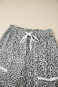 Leopard Terry Knit Wide Leg Pants