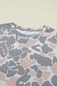 Camo Short Sleeve Top & Wide Leg Pants Set