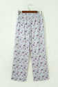 Camo Drawstring High Waist Wide Leg Pants