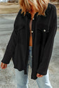 Gray BContrast Flap Pockets Relaxed Shacket
