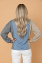 Stripe Colorblock Round Neck Long Sleeve Top