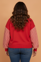 Plus Size Gingham Loose Fit Long Sleeve Sweatshirt