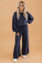 Polka Dot Long Sleeve Top & Wide Leg Pant Set