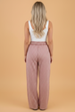 Gingham Exposed Seam Drawstring Elastic Waist Pants