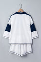 Stripe Colorblock Reverse Seam Top and Shorts Set