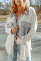 Gray BContrast Flap Pockets Relaxed Shacket