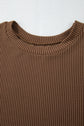 Corded Knit Long Sleeve Top and Shorts Set