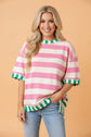 Stripe Patchwork Exposed Seam Oversized Top