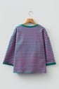 Stripe Lace Trim 3/4 Sleeve Top