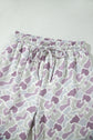 Camo Drawstring High Waist Wide Leg Pants