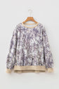 Camo Colorblock Trim Side Split Tunic Sweatshirt