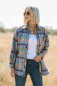 Orange Plaid Print Loose Vintage Shirt