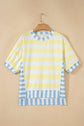 Stripe Patchwork Exposed Seam Oversized Top