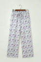Camo Drawstring High Waist Wide Leg Pants