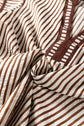 Stripe Double Ruffle Short Sleeve V-Neck Blouse